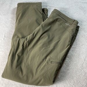 Eddie Bauer Pants Womens Sz 16 Green Rainier Fleece Lined Cargo Pocket Hiking